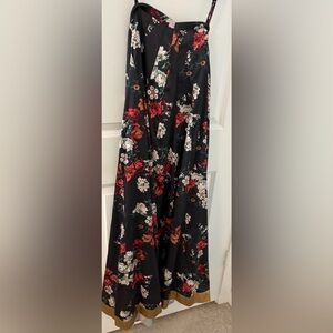 FLORAL SATIN MAXI SKIRT